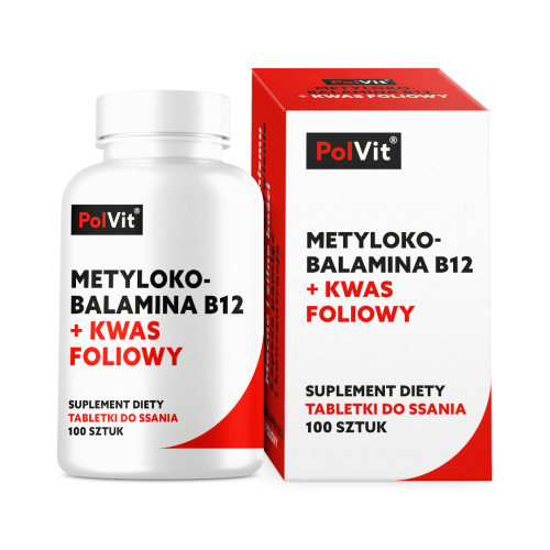 Metylokobalamina B12 1000 µg + Kwas foliowy 400 µg 100 tabl. - PolVit